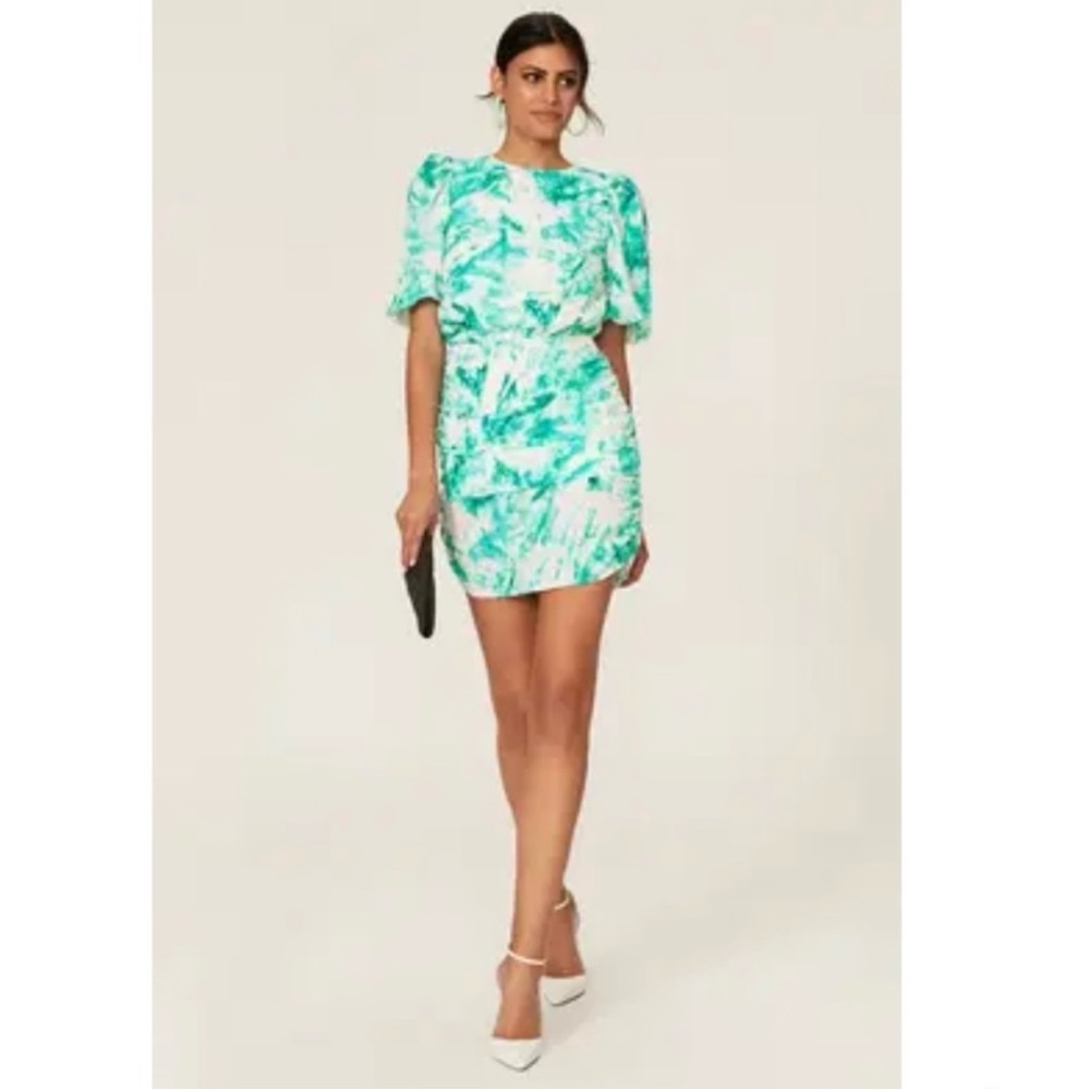 AFRM Rilo Tie Dye Mini Ruched Dress Size M - Picture 3 of 13